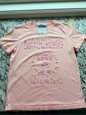Moschino Couture Light Pink Logo Short Sleeve Tee